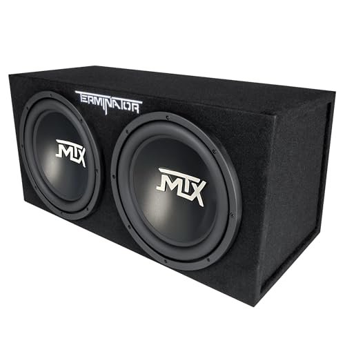 MTX Dual 12-Inch Subwoofers with Loaded Enclosure, 1200W...
