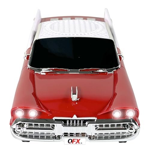 QFX Bluetooth 1959 Retro Classic Car Speaker, Dual 2-inch...