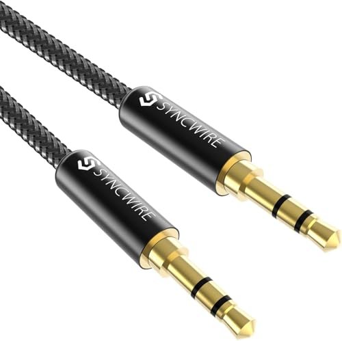 Syncwire 3.5mm Nylon Braided Aux Cable (3.3ft/1m,Hi-Fi...