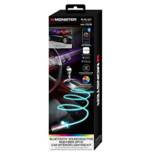 Monster Bluetooth Sound Reactive RGB Fiber Optic Car...