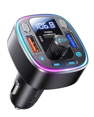 LENCENT Bluetooth 5.4 Car Adapter FM Transmitter 54W Fast...