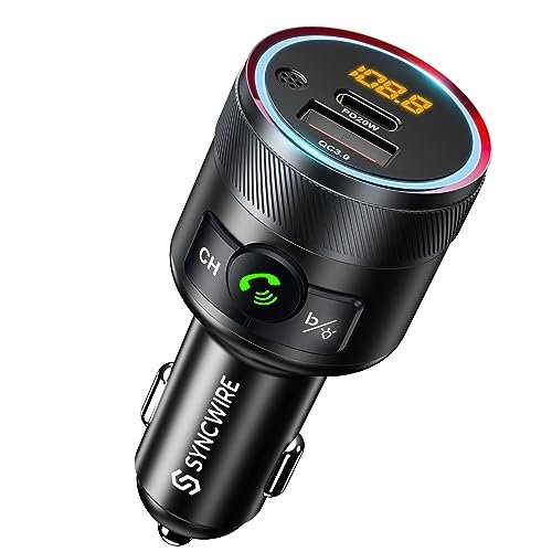 Syncwire Bluetooth 5.4 FM Transmitter for Car, 38W PD&QC3.0...