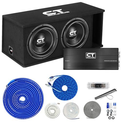 CT Sounds Dual 12” 2600W Complete Bass Package with...