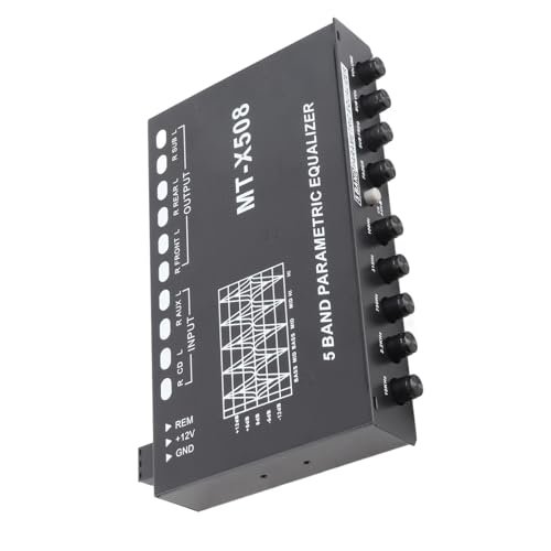 Car Audio Equalizer, 5-Band Adjustable Car Equalizer with...