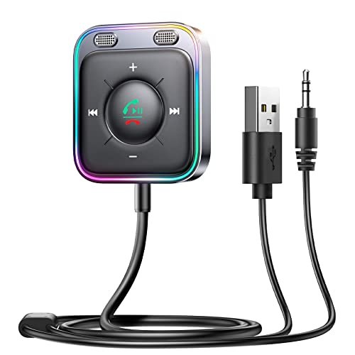 JOYROOM Bluetooth 6.0 AUX Car Adapter, Dual Mics Noise...