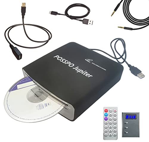 POSSPO Jupiter USB CD Player for Car Auto, Portable...