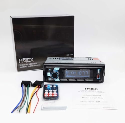 HZEX Single Din Car Stereo with Bluetooth, Detachable Face...