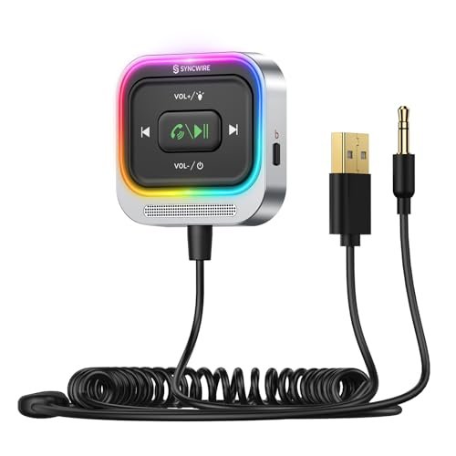 Syncwire Bluetooth 5.4 Receiver 3.5mm Aux Car Adapter...