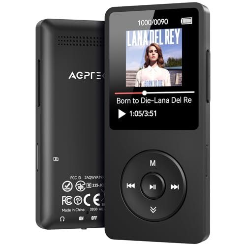 AGPTEK A02 MP3 Player with Bluetooth 5.3, 1.8 inch Screen...