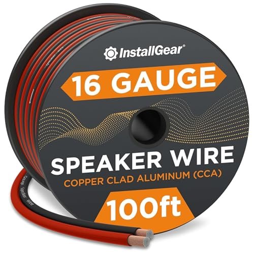 InstallGear 16 Gauge Speaker Cable - 100 ft True Spec...
