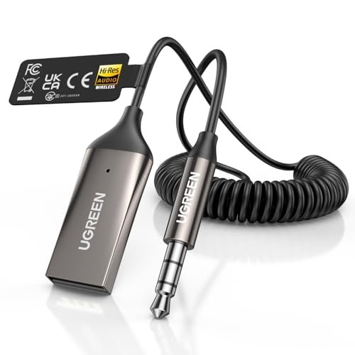 UGREEN Aux to Bluetooth 6.0 Car Adapter with LDAC, 3.5mm...
