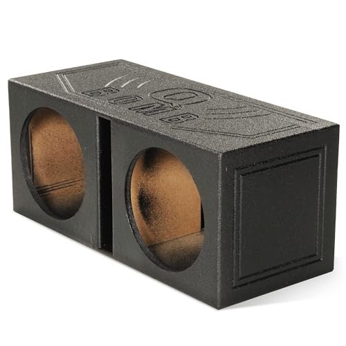 Q Power 12 Inch Dual Subwoofer Box, High-Performance Vented...