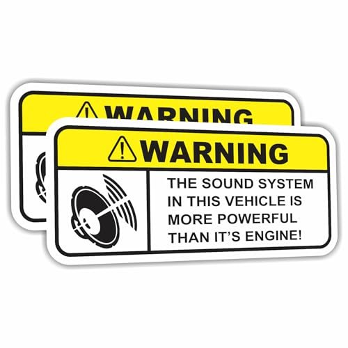 (2 Pcs) Funny Sound System Warning Sticker Set Vinyl...