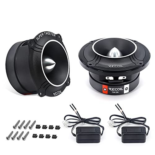RECOIL TW250 High Compression Car Bullet Super Tweeters,...