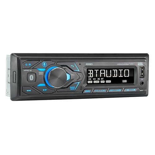 JENSEN MPR210 7 Character LCD Single DIN Car Stereo Radio...