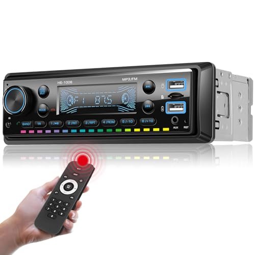 Single Din Car Stereo Radio Hands-Free Bluetooth,Car Audio...