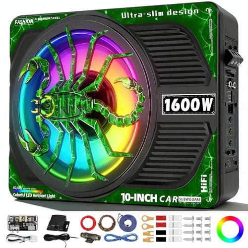 SUBPULSIX 1600W Slim Underseat Car Subwoofer and Amp...