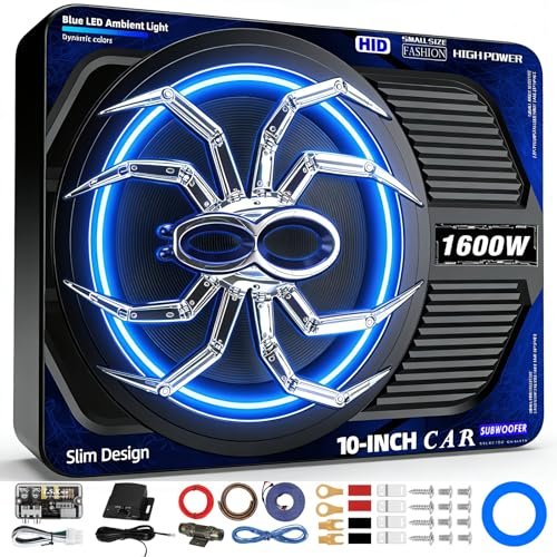 SUBPULSIX 1600W Slim Underseat Car Subwoofer and Amp...