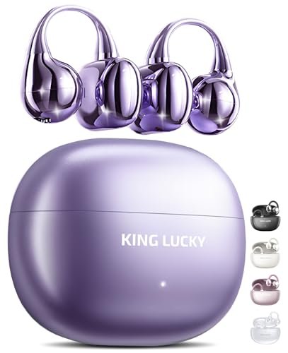 King Lucky Clip-On Earbuds Gen 3, Open-Ear Wireless...