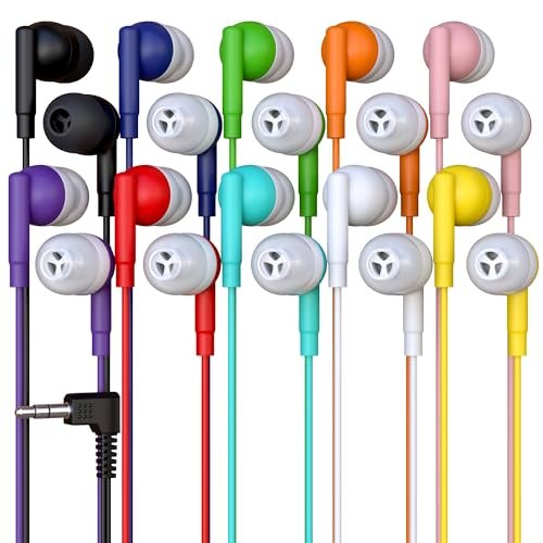 10 Pack Bulk Wired Earbuds, In Ear Headphones with 3.5mm...
