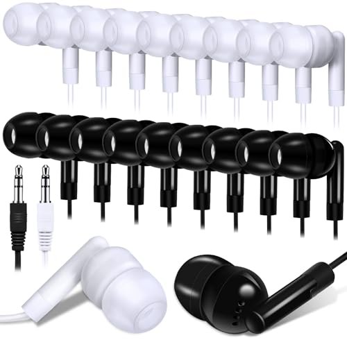 Kanayu 100 Packs Earbuds Bulk Basic Student Earphone...