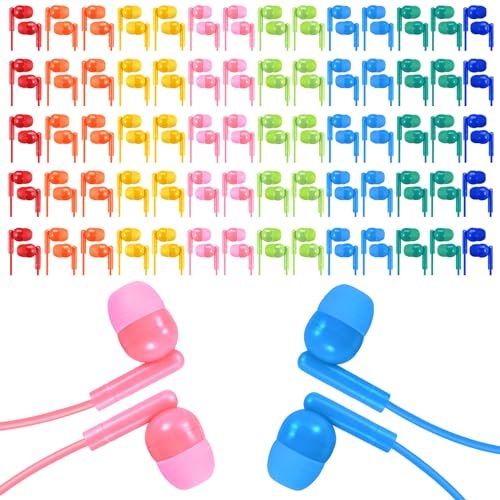 XOSDA Bulk Earbud Headphones 100 Pack Multi Colors Perfect...
