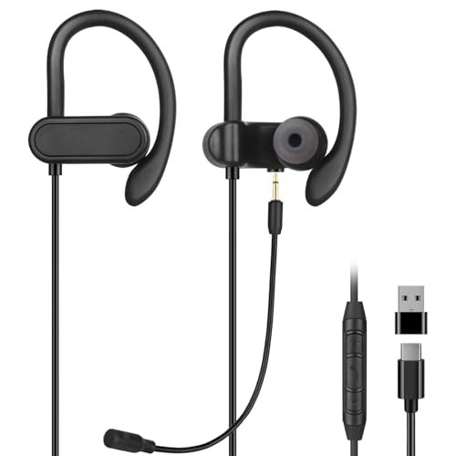 USB C & USB A Earbuds with Boom Mic for...