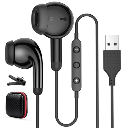 USB Earbuds for PC,Headphones with Microphone for...