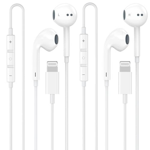 [Apple MFi Certified] 2 Pack Lightning Headphones, True...
