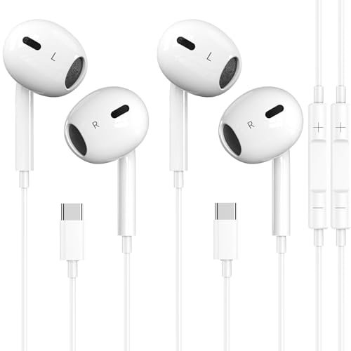 2 Pack-USB C Headphones for iPhone 17/16/15 Earbuds USB C...