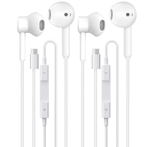 GIJIVCOZ 2 Pack Headphones USB C Wired for iPhone 17/17...