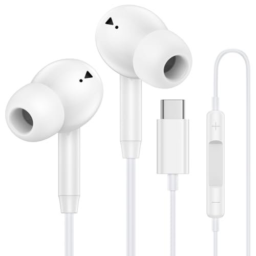 USB C Wired Earbuds Ear Buds for iPhone 17 16...
