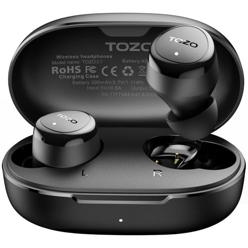 TOZO Wireless Earbuds Build in Mic Clear Calls Ergonomic...