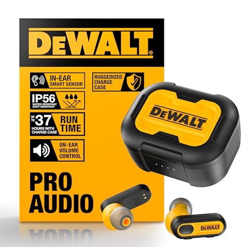 DEWALT Heavy Duty True Wireless Ear Buds, Bluetooth...