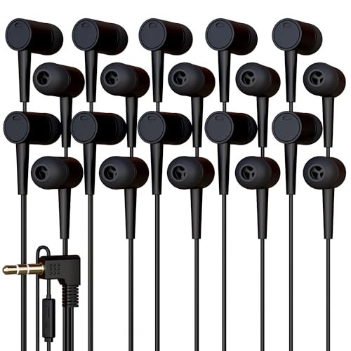 20 Pack Bulk Wired Earbuds with Microphone, In Ear...