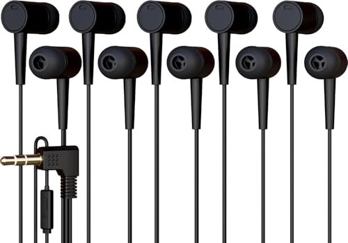 5 Pack Bulk Wired Earbuds with Microphone, In Ear...