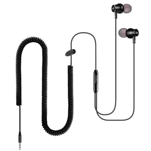 Extra Long Earbuds for TV & PC, with 12FT Spring...