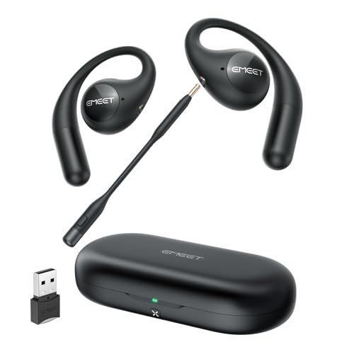 EMEET AirFlow Open Ear Headphones with Mic, Bluetooth 5.3...