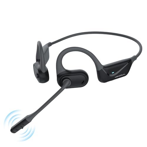 MONODEAL Open Ear Headphones with Mic, Lightweight...