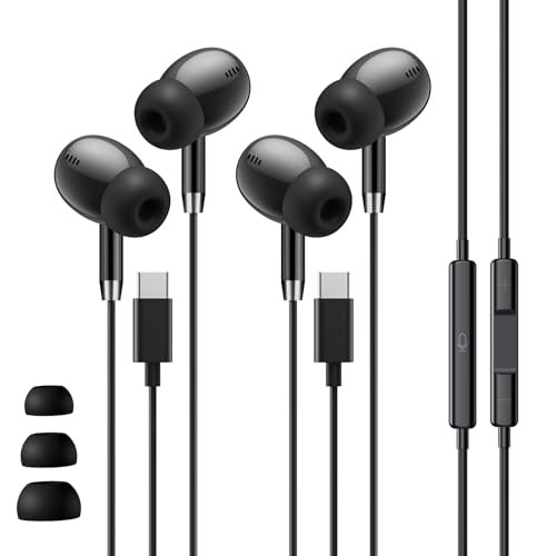 USB C Headphones for Samsung S26 Ultra S25, Wired Earbuds...