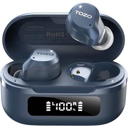 TOZO NC9 Hybrid Active Noise Cancelling Wireless Earbuds, 6...