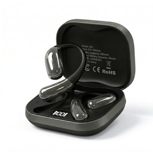 Open Ear Headphones, Wireless Headphones with Smart Digital...