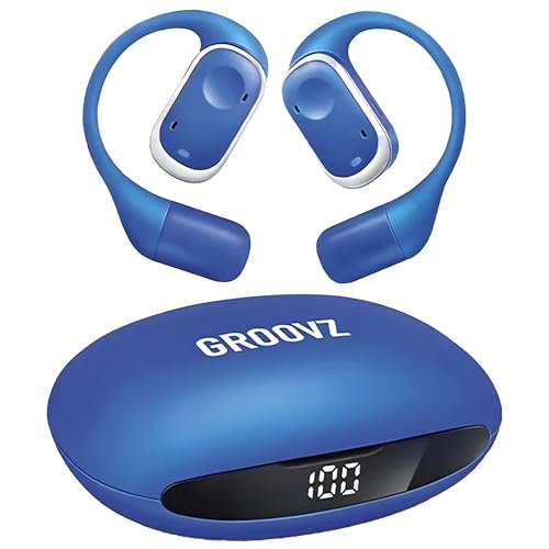 Groovz Open-Ear True Wireless Headphones with Smart Battery...