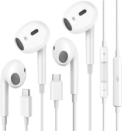 2 Pack USB C Headphones, Wired Earbuds for iPhone 17...