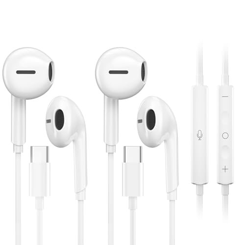 2 Pack USB C Headphones for iPhone 17 16 15,...