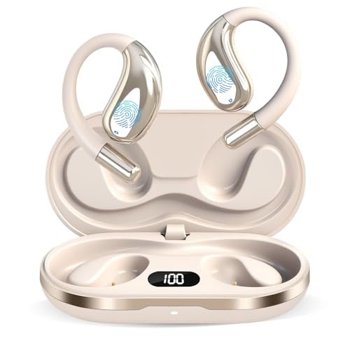 Open Ear Clip Wireless Earbuds Bone Conduction Headphones,...