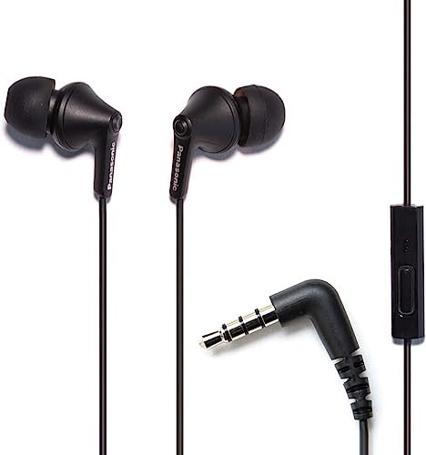 Panasonic ErgoFit Wired Earbuds with Microphone, 3.5mm Jack...