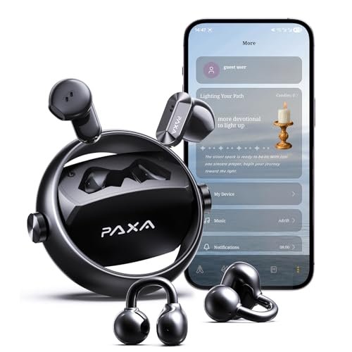 PAXA 2-in-1 Open Ear Clip-On Wireless Earbuds with...