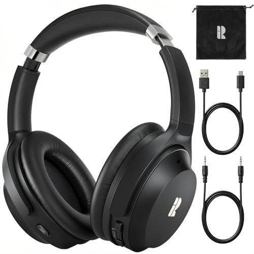 Active Noise Cancelling Headphones, Wireless Over-Ear...