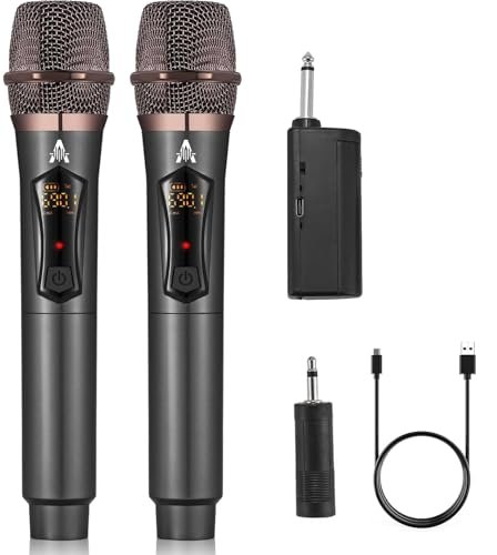 ALPOWL Wireless Microphones, Metal Dynamic Microphone...